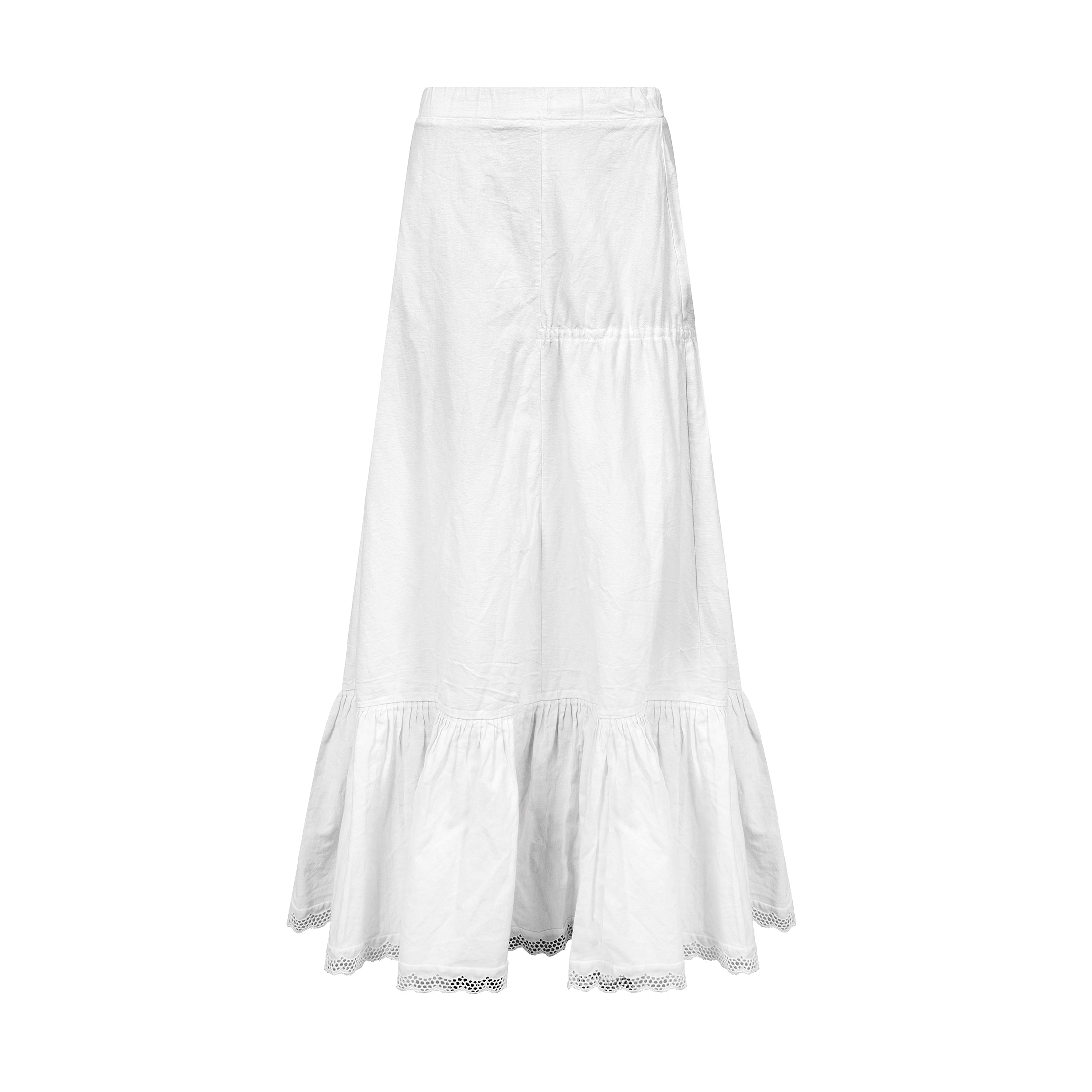 Handmade long white skirt.