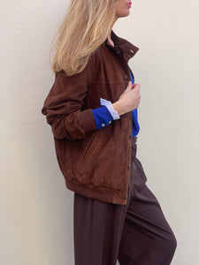 Brown suede jacket.