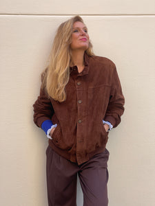 Brown suede jacket.