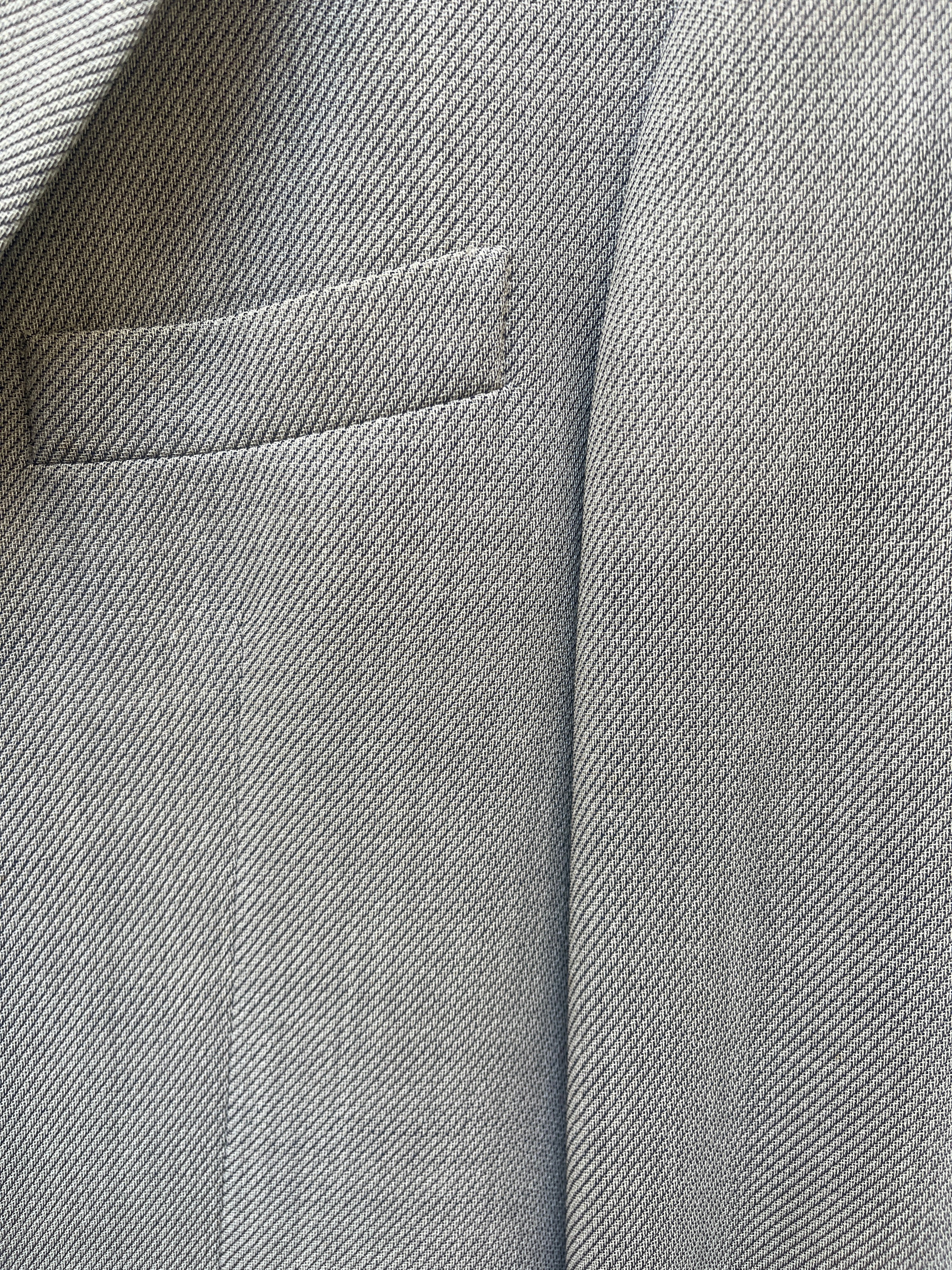 French grey pleated suit