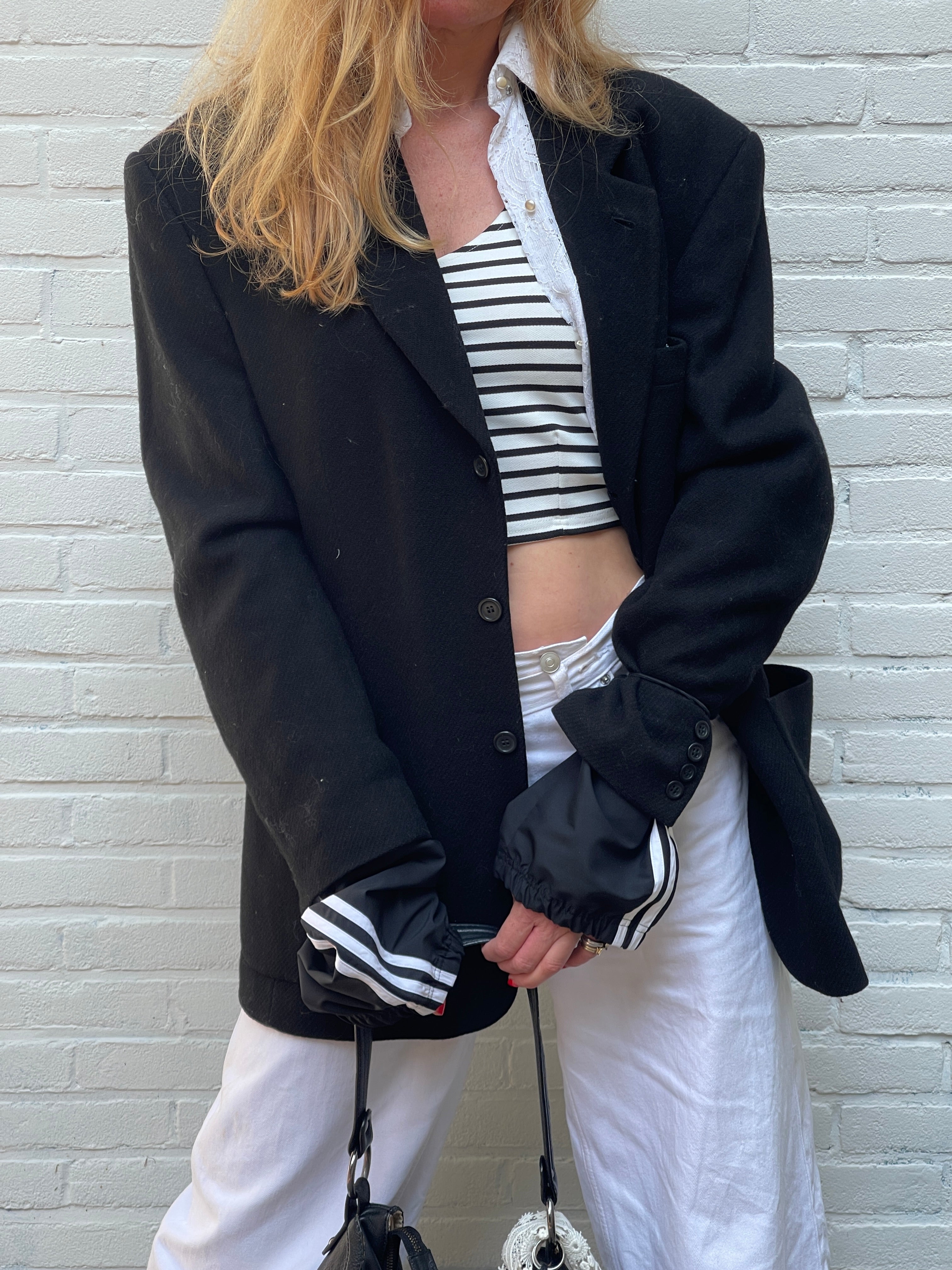 Cropped striped top.