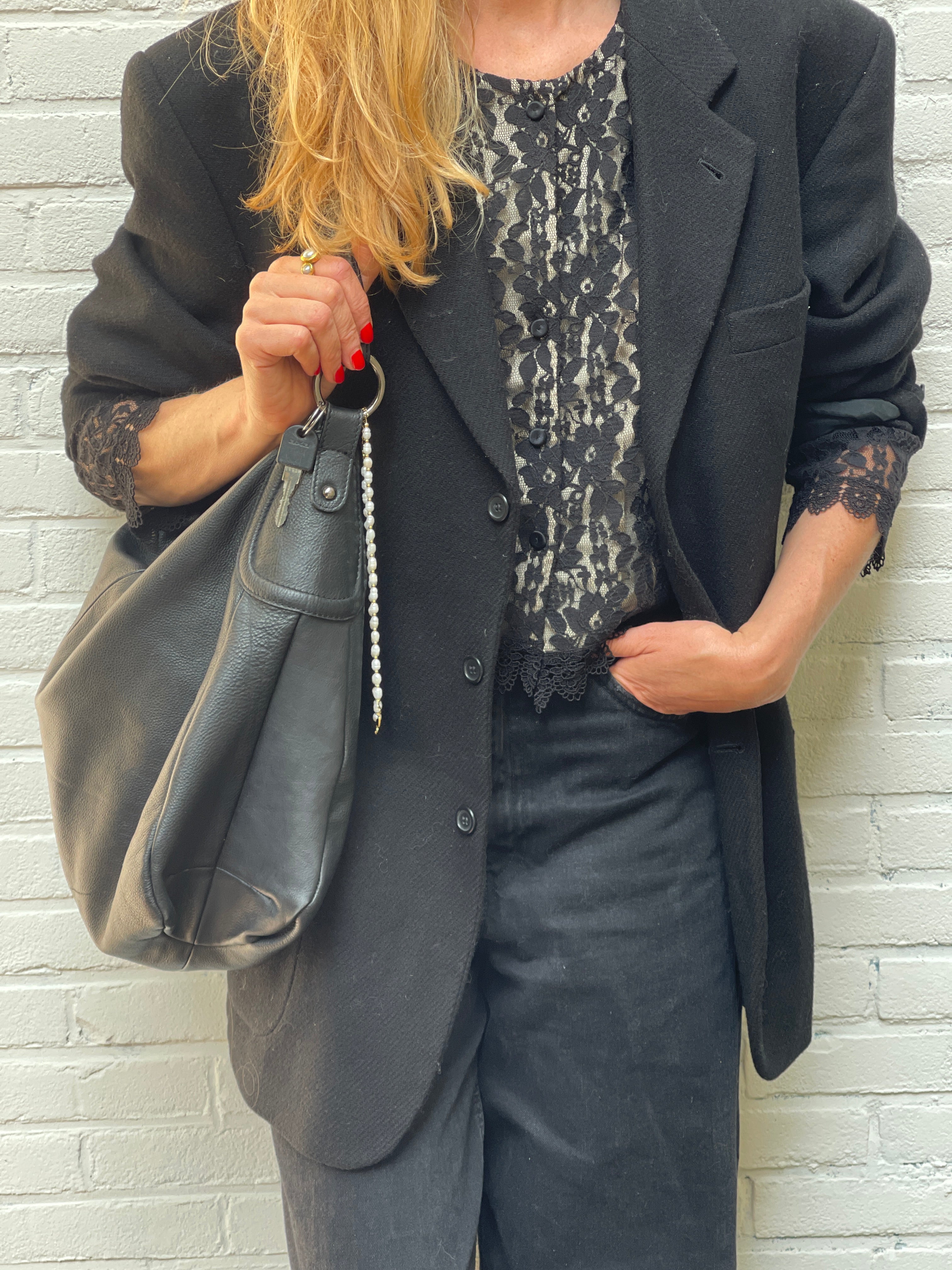 Black lace blouse