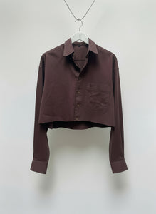 Deep brown cropped shirt