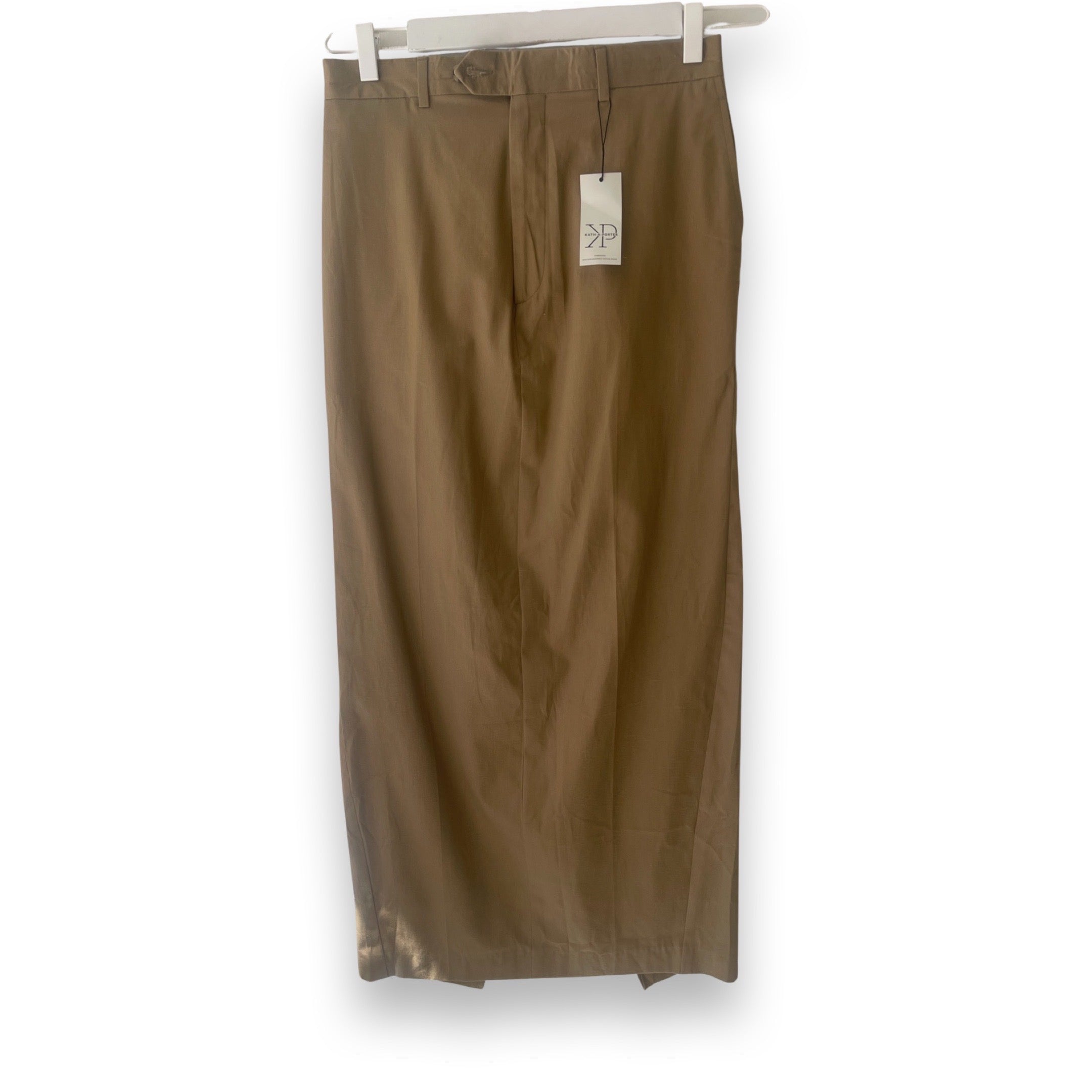 Tabacco brown long pencil skirt.