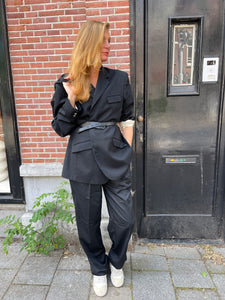 Black wool blazer.