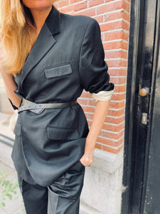 Black wool blazer.