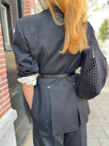 Black wool blazer.