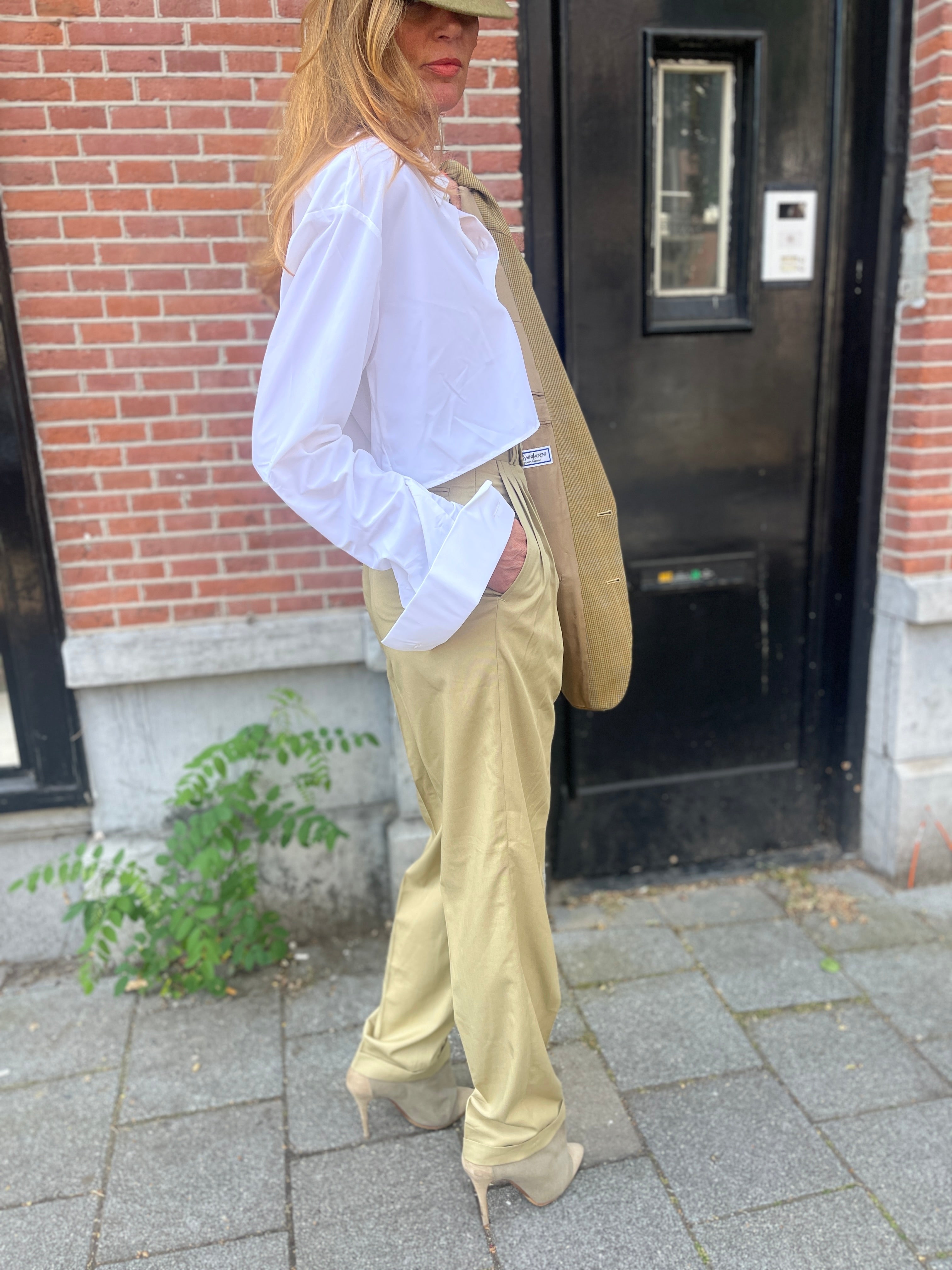 Khaki pleated 80's pants