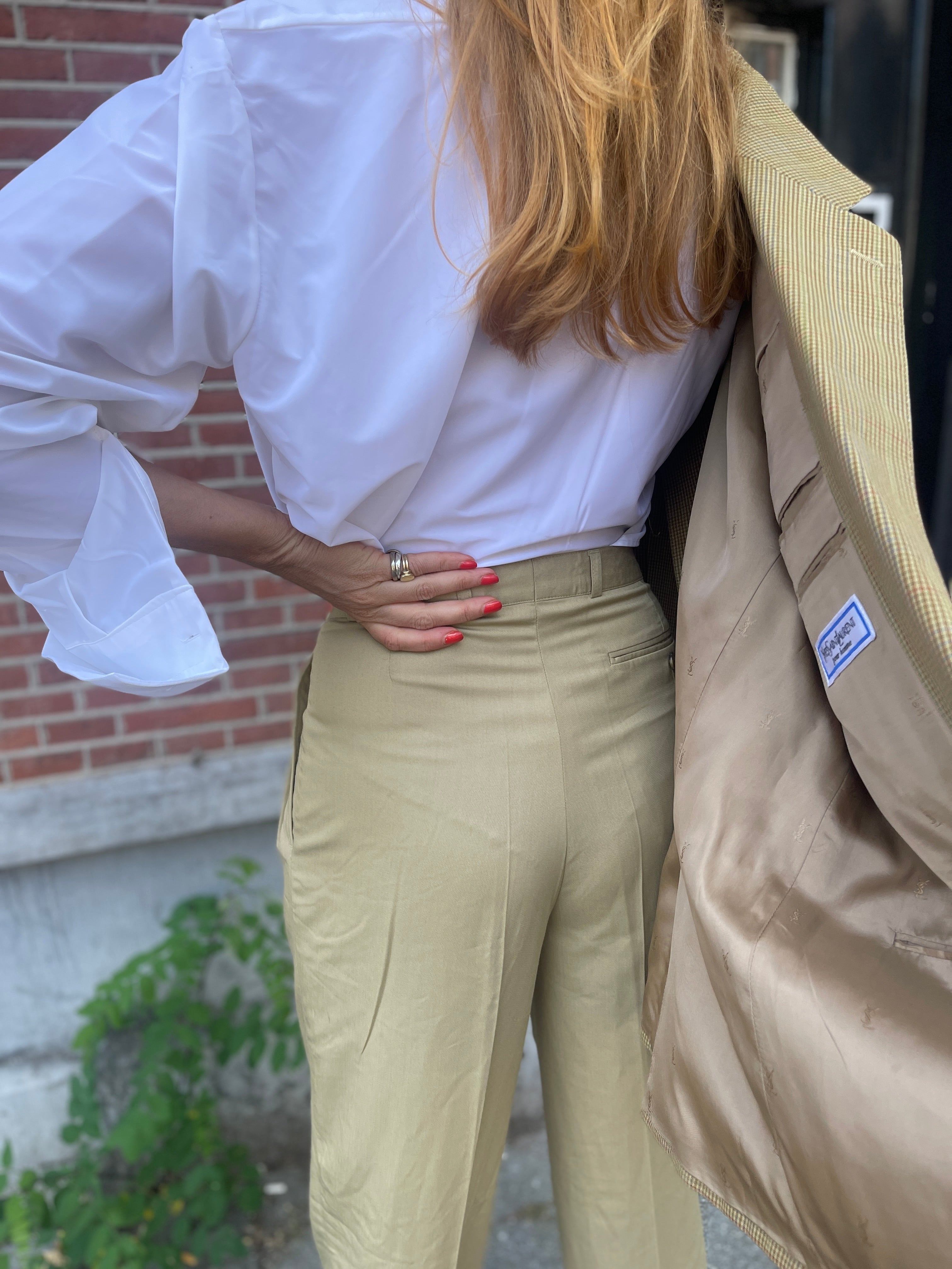 Khaki pleated 80's pants