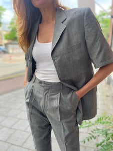 Light grey short sleeve summer suit by YSL.