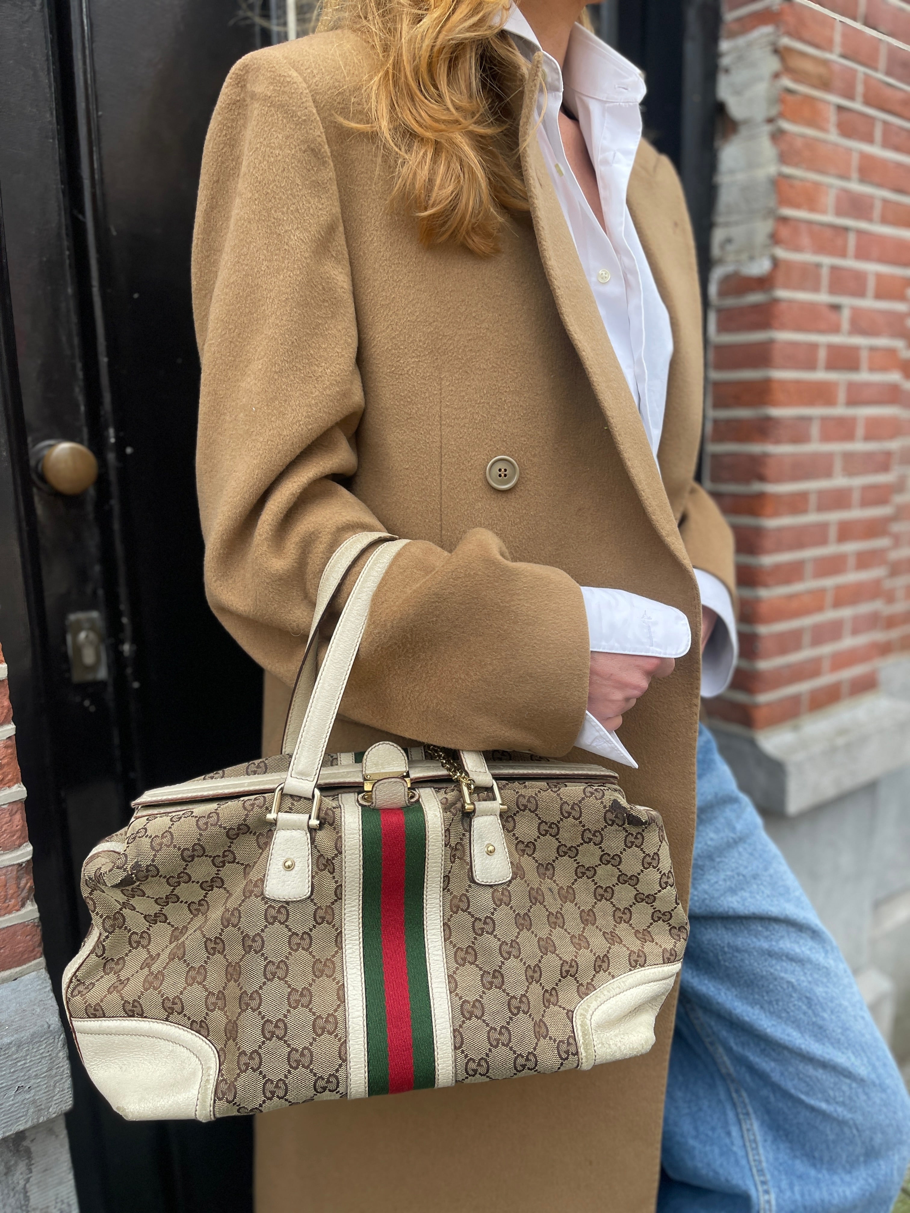 Gucci monogram bowling bag.