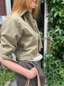 Cropped utility shirt.