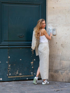 The linen skirt suit