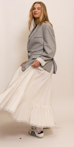 Handmade long white skirt.