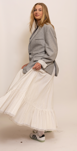 Handmade long white skirt.