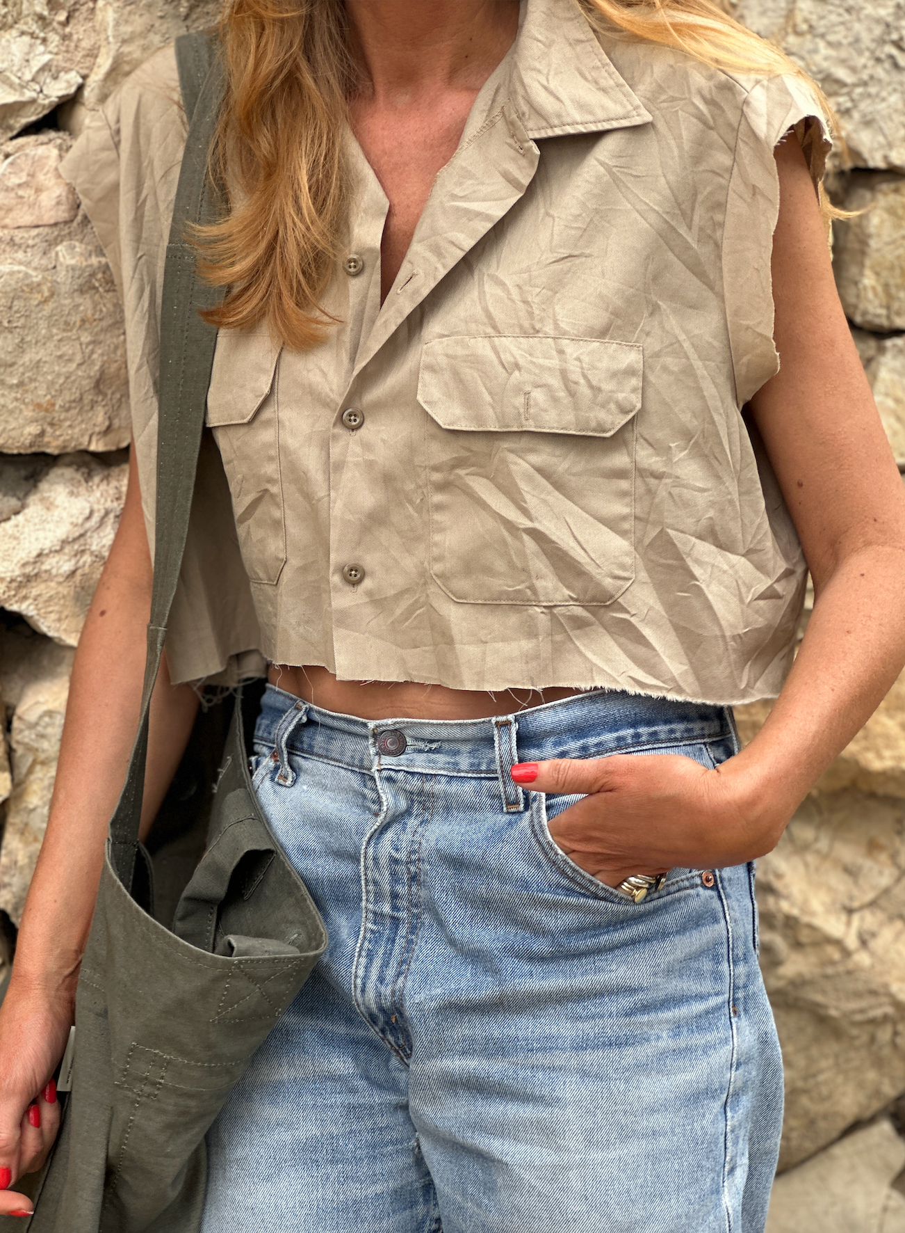 Reworked unisex Levis jeans.