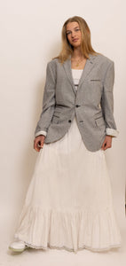 Handmade long white skirt.