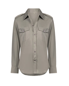 French green utility shirt.