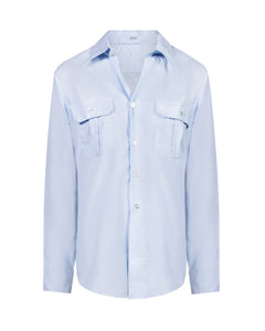 Light blue utility shirt.