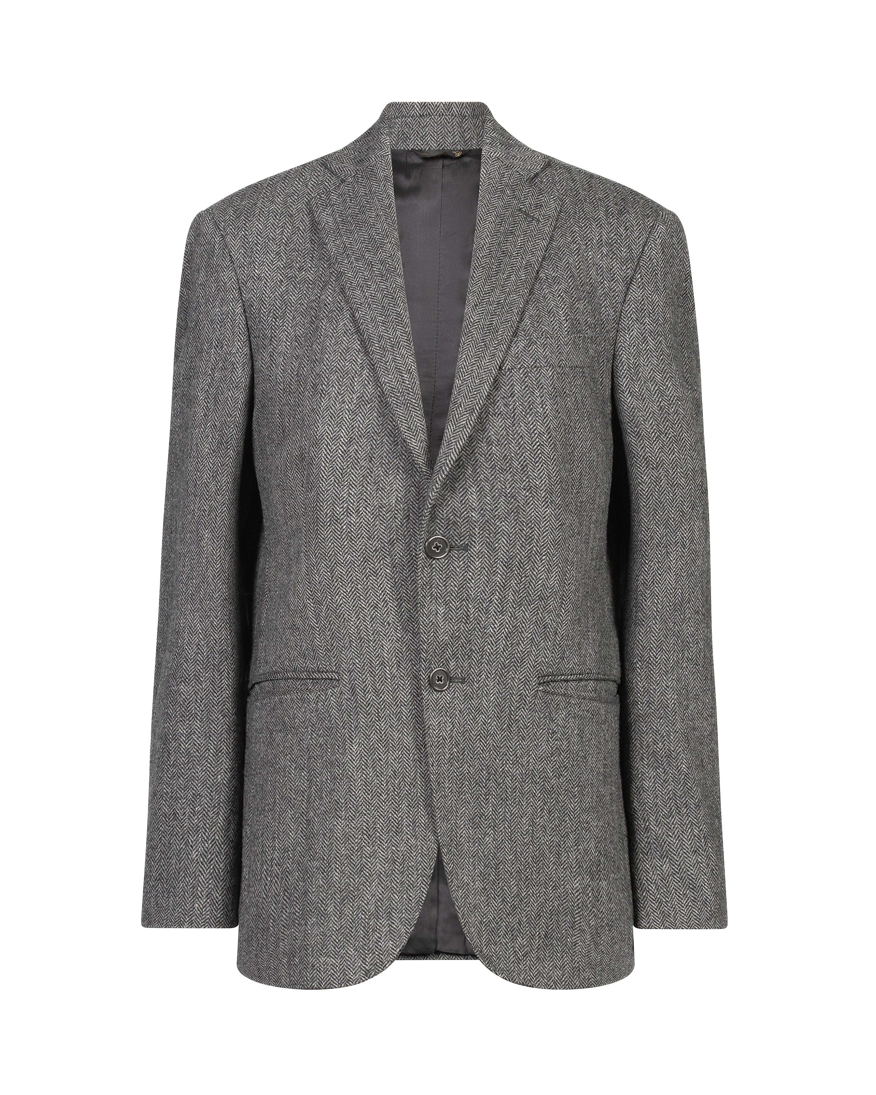 Grey herringbone blazer.