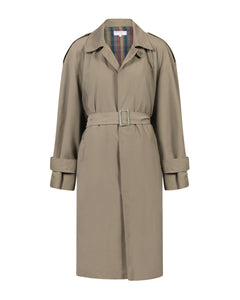 Olive green trench coat YSL.