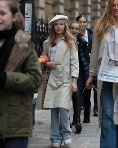 Kids size trench coat by Burberry.