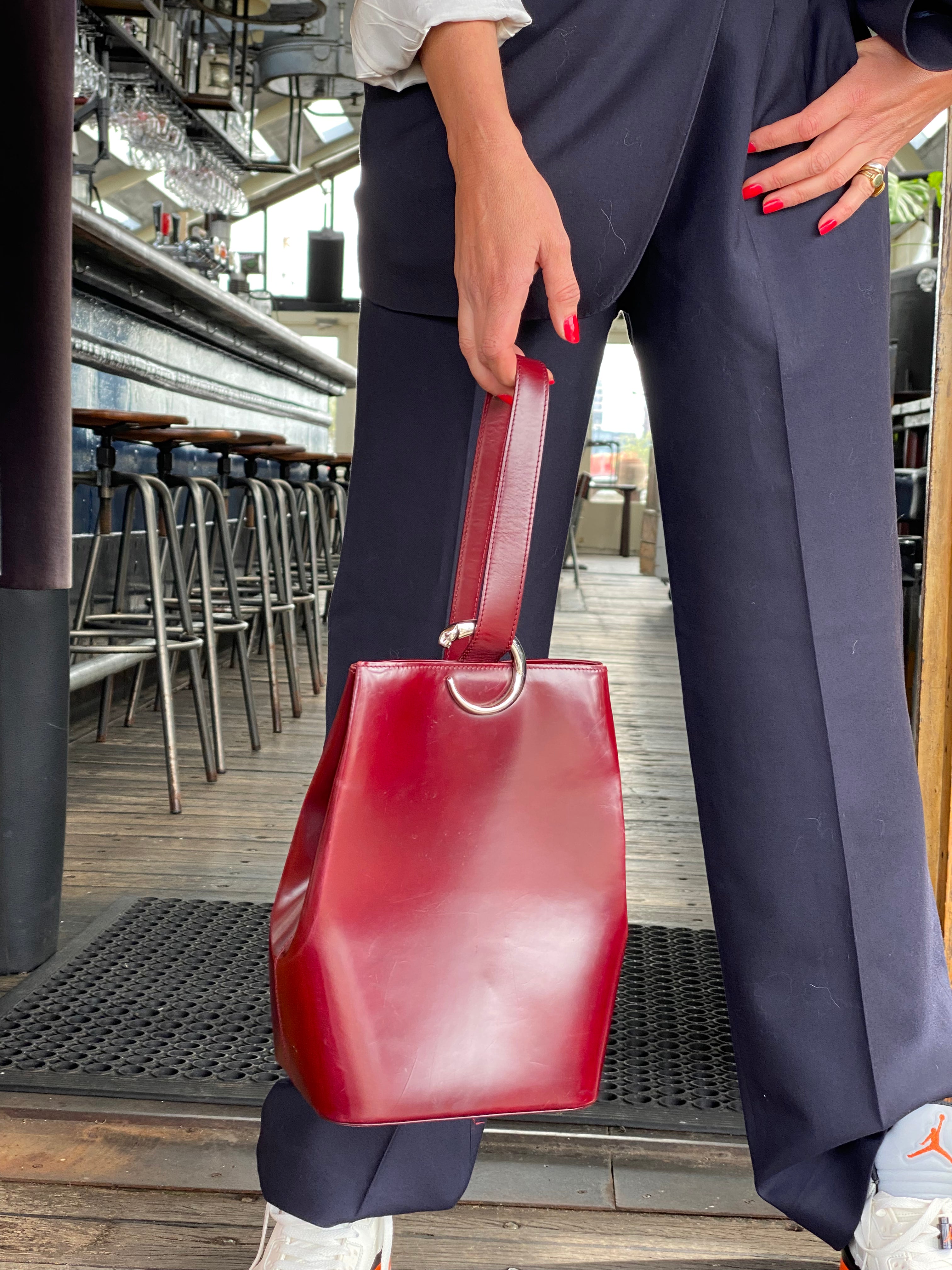 leather backpack Cartier.