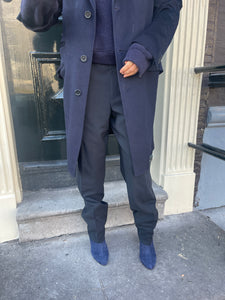 Black re-worked YSL trousers.
