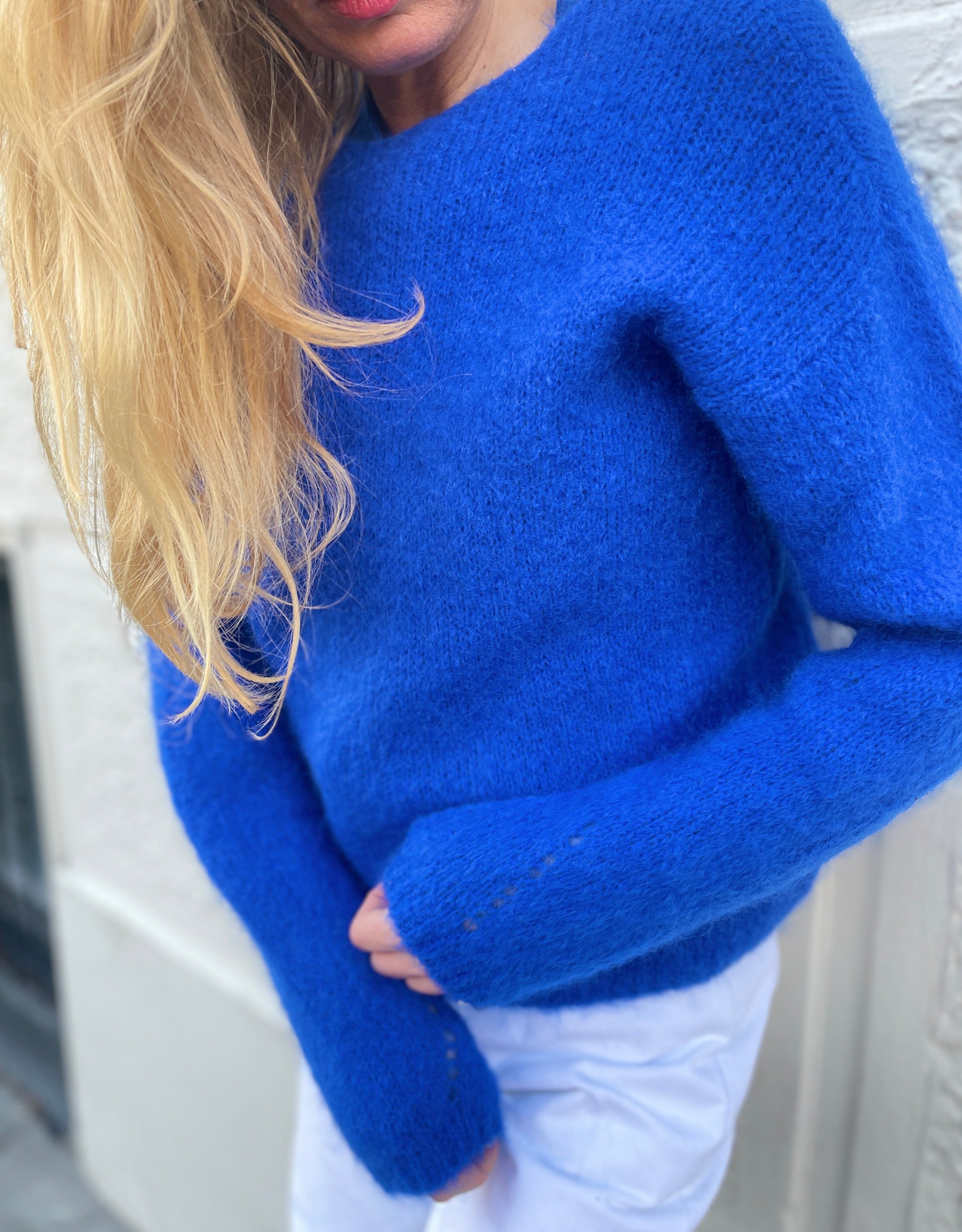 Royal blue soft sweater.