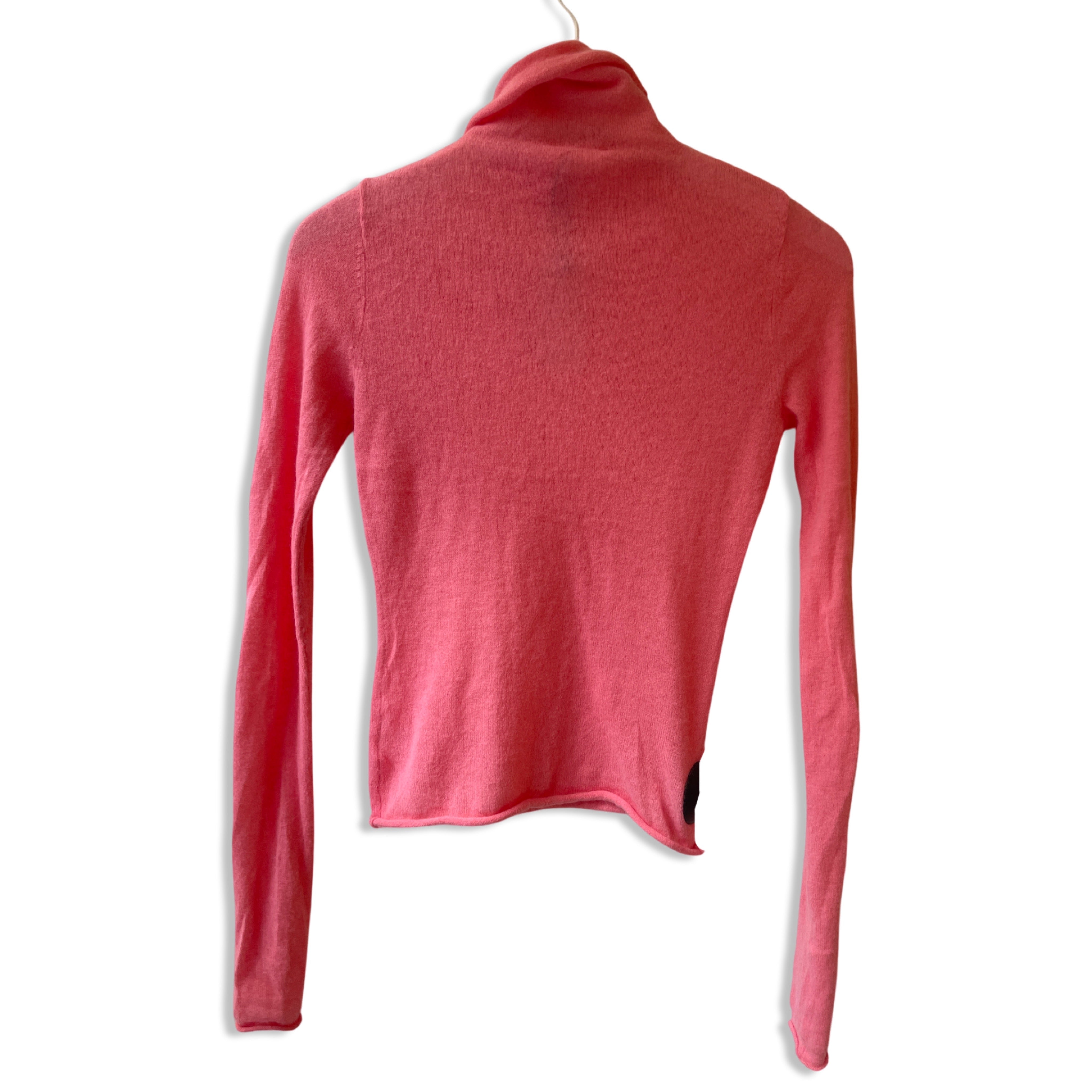 Candy pink turtleneck sweater by American VIntage.