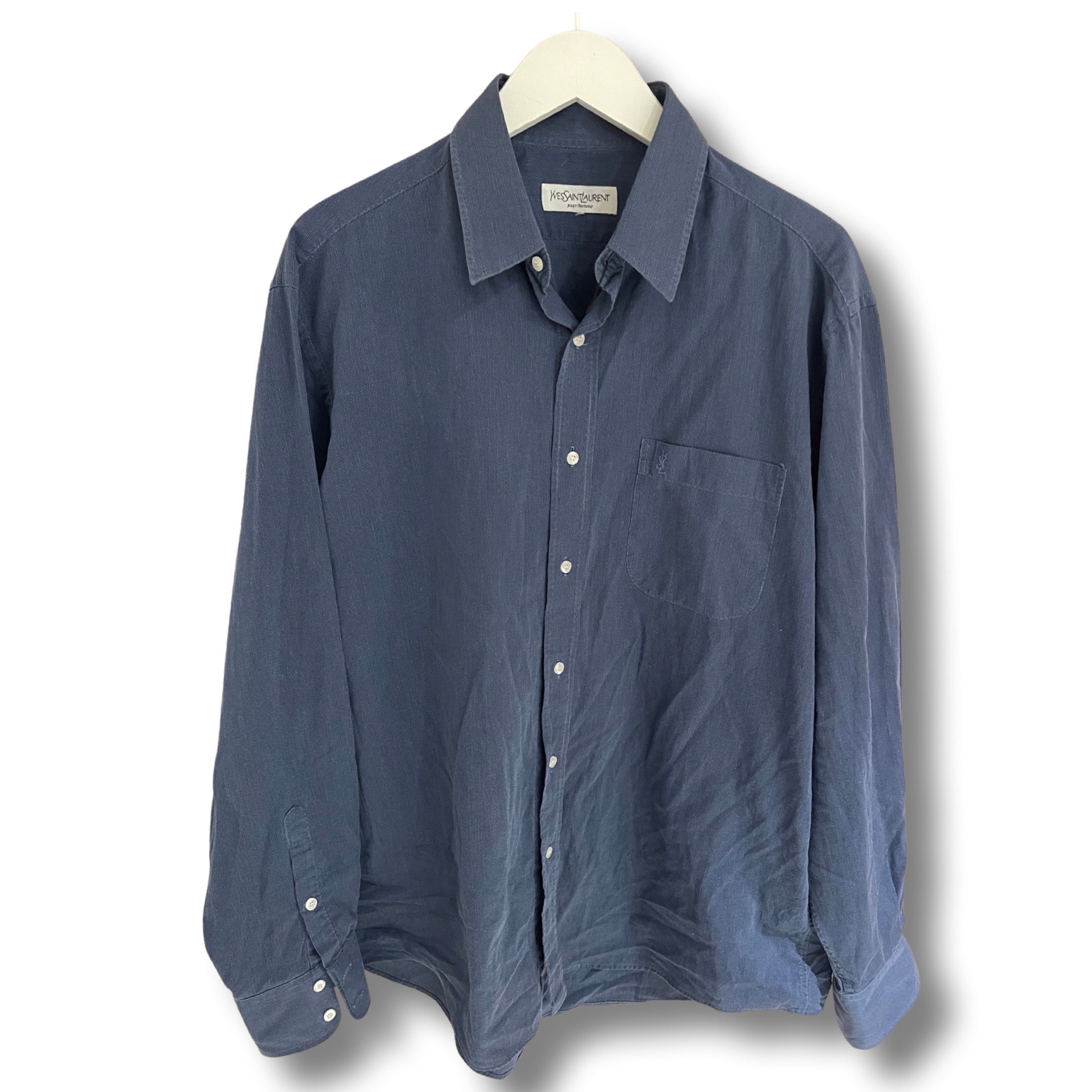 YSL denim blue men's shirt.