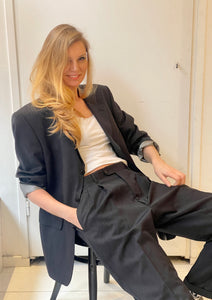 Charcol black suit by YSL.