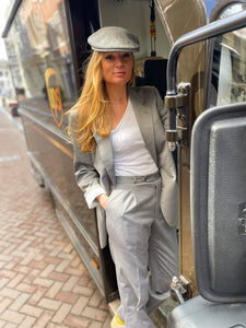 Light grey- blue cotton suit by YSL.