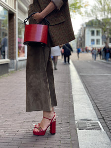 Brown suede culotte by Joseph.