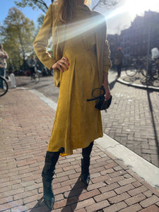 Ocher velvet dress by Isabel Marant.