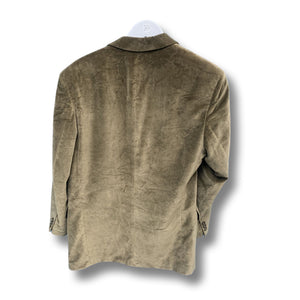 Velour green blazer by Hugo Boss.