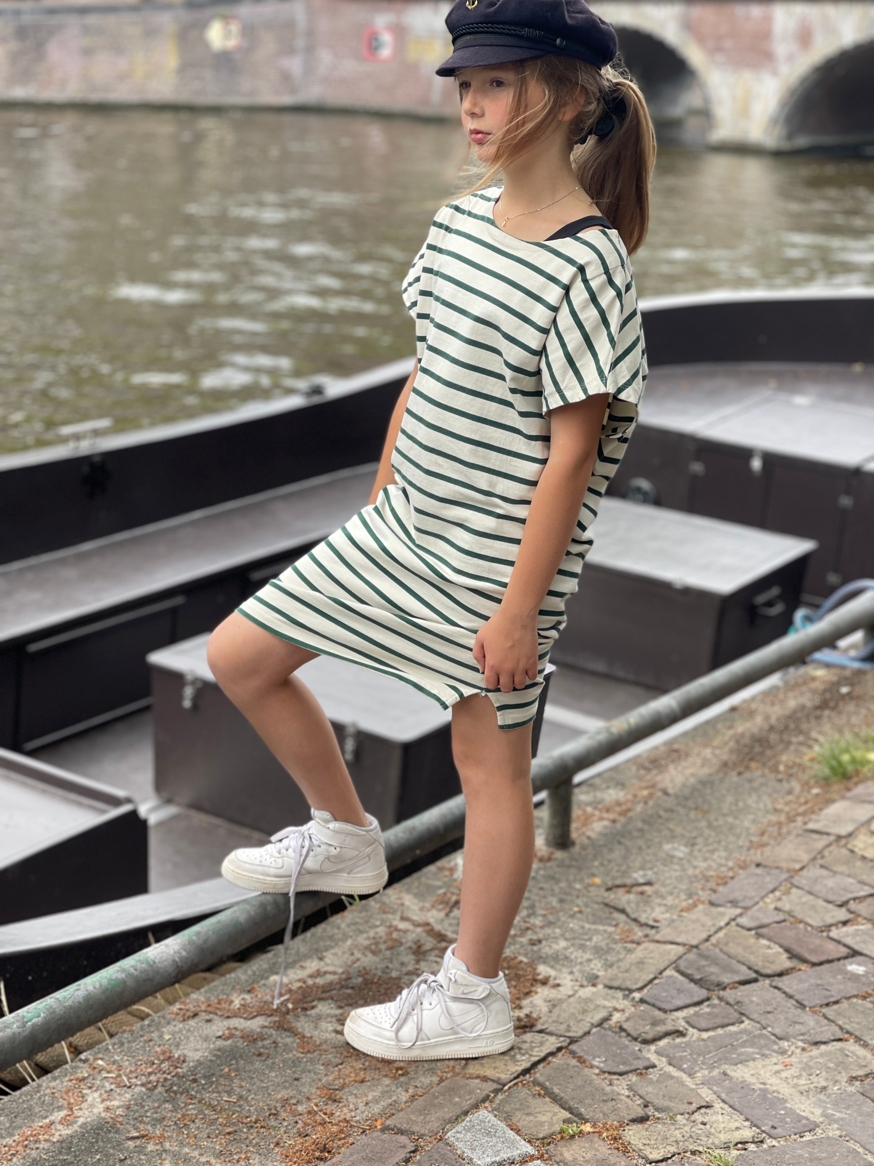 Breton stripe mini dress by Acne.