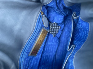 Tissa Fontaneda blue leather bag.