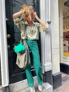 Teal re-worked workwear pant
