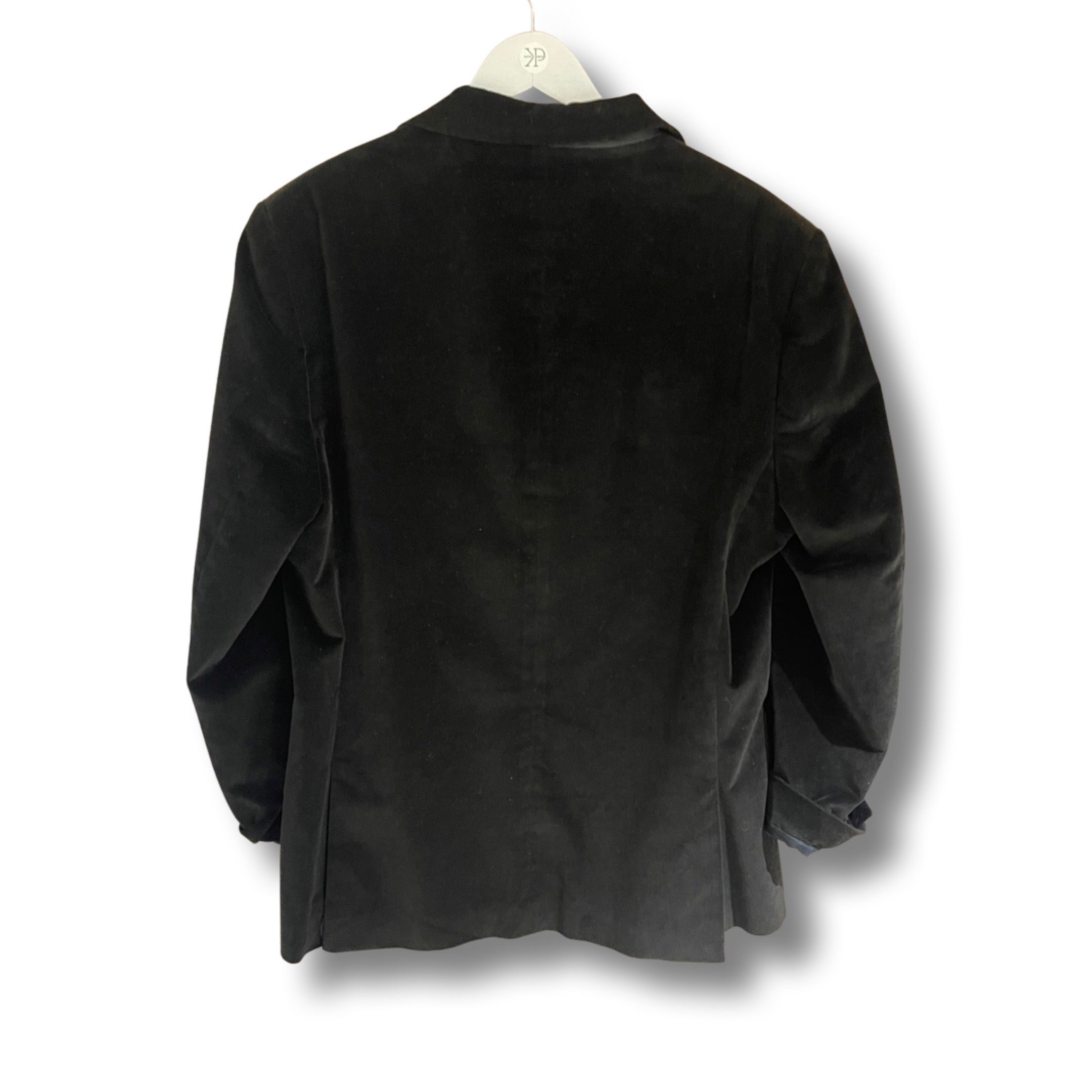 Velour black blazer by Burberry.