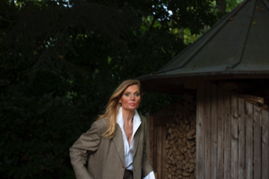 Khaki wool YSL suit.