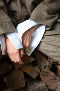 Khaki wool YSL suit.