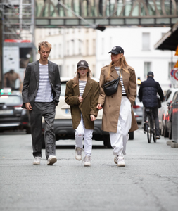 White pleated pants.