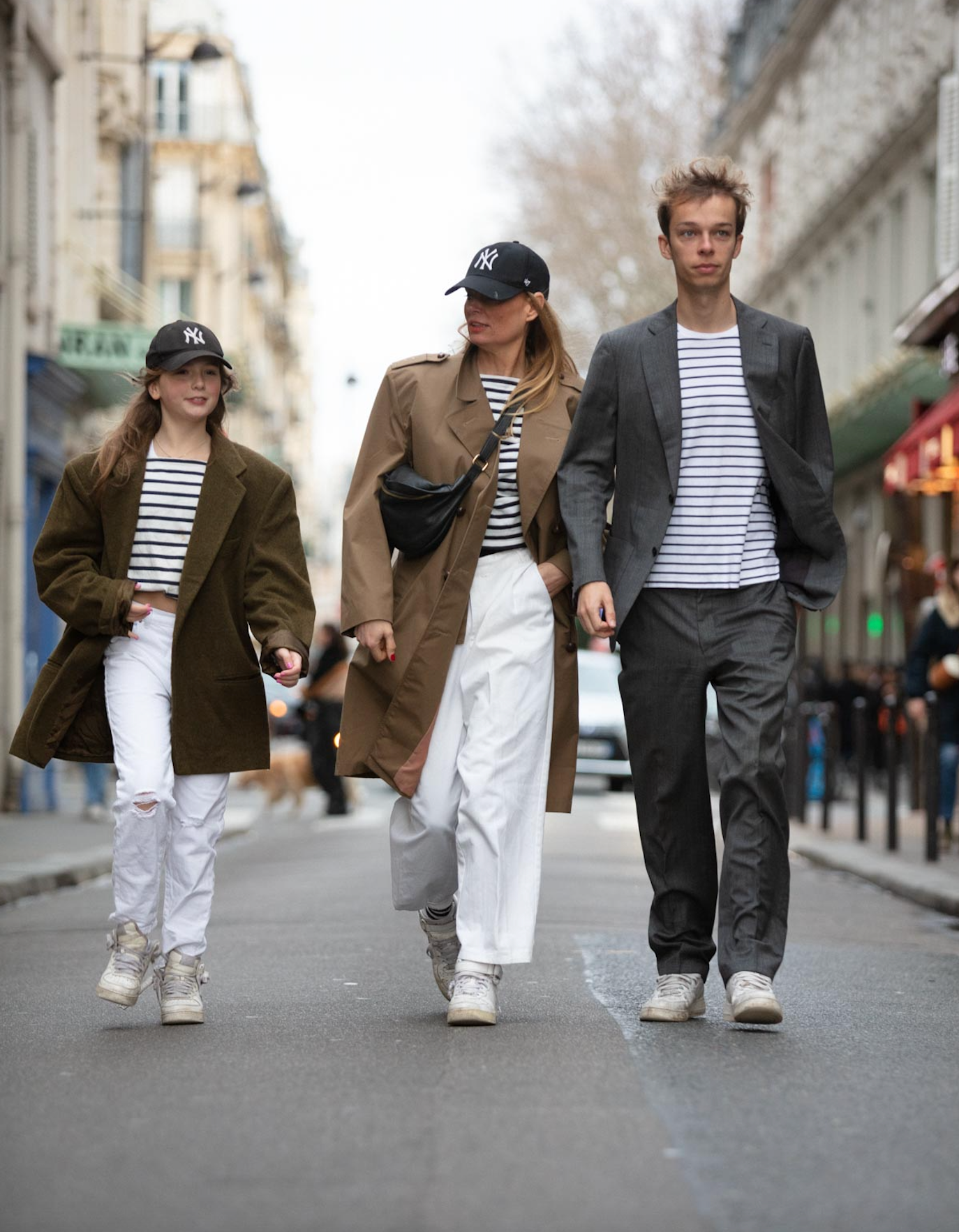 White pleated pants.