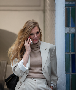 Beige suit by YSL.
