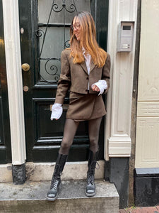 Brown YSL skirt.