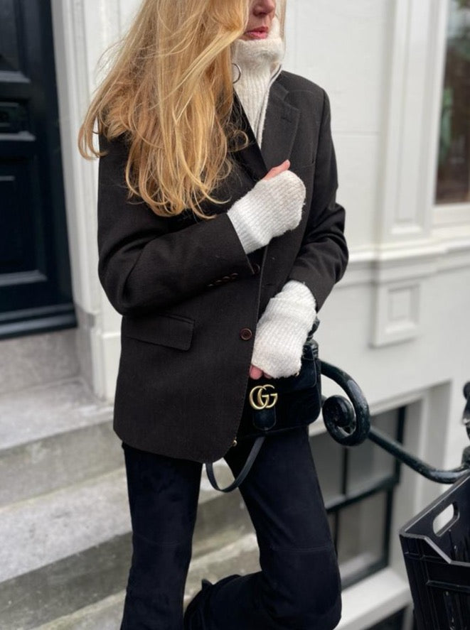 Yves Saint Laurent dark brown blazer.