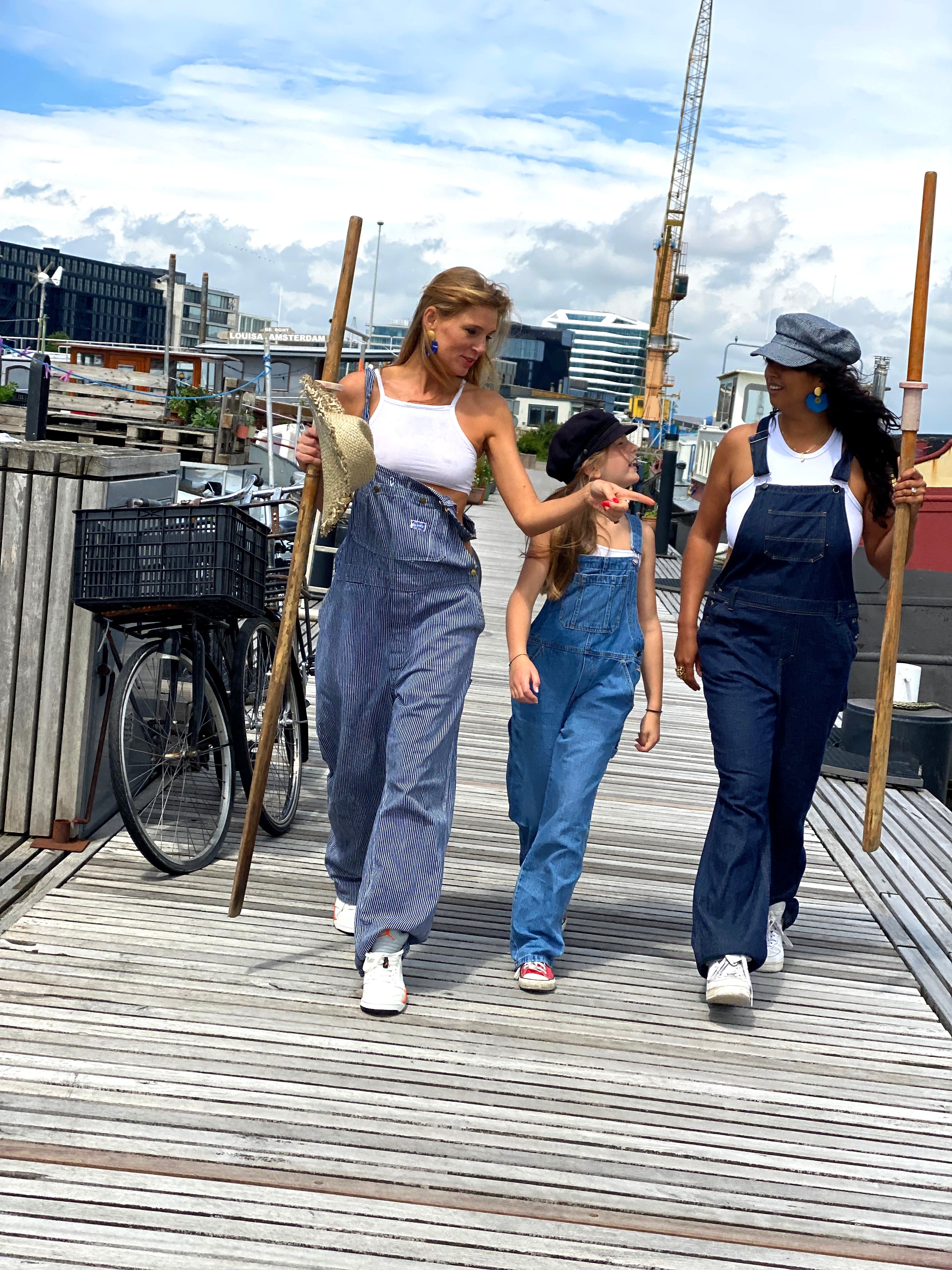 Vintage dark denim dungaree by Dickies.