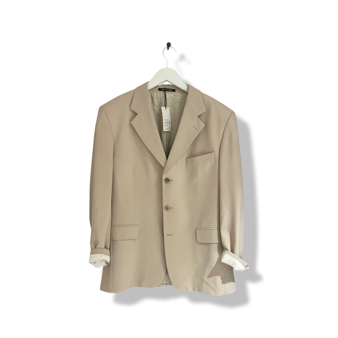 Beige suit by YSL.